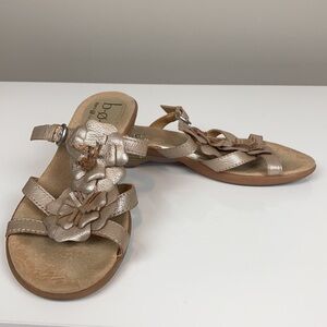 BOC Juniper Leather Flower Detail Slide Sandals Size 6 Artsy